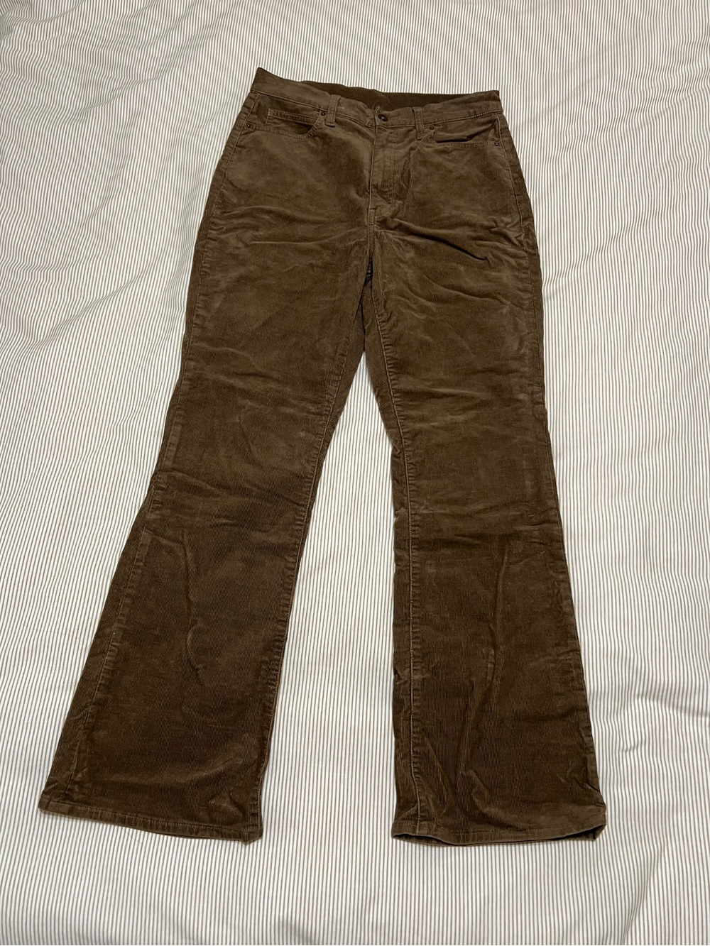 Women’s Uniqlo Brown Corduroy Flare High-waisted Pants